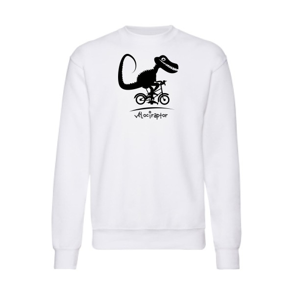 vélociraptor -Sweat shirt rigolo- Homme -Fruit of the loom 280 g/m² -thème  humour dinausore - 