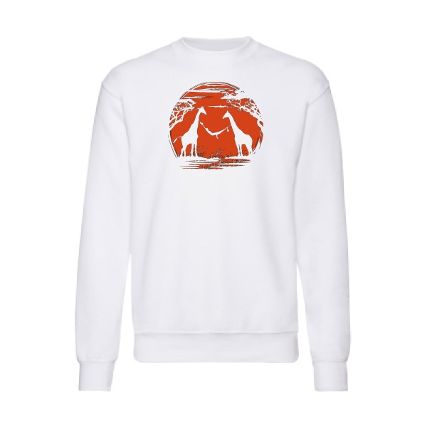 girafe - Sweat shirt Homme animaux  - Fruit of the loom 280 g/m² - thème geek et zen