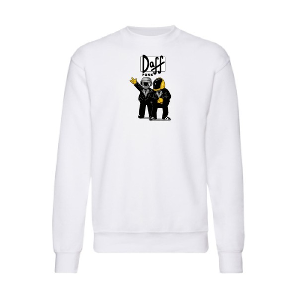 Duff Punk - Sweat shirt rétro Homme - modèle Fruit of the loom 280 g/m² -thème dj et  vintage -