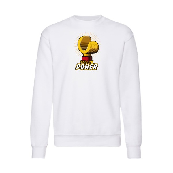 Yellow Power -Sweat shirt parodie marque - Fruit of the loom 280 g/m²