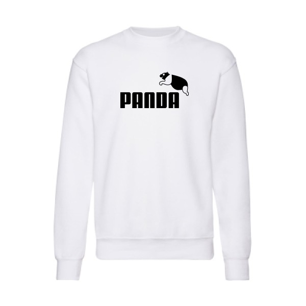 PANDA - Sweat shirt parodie pour Homme -modèle Fruit of the loom 280 g/m² - thème humour et parodie- 