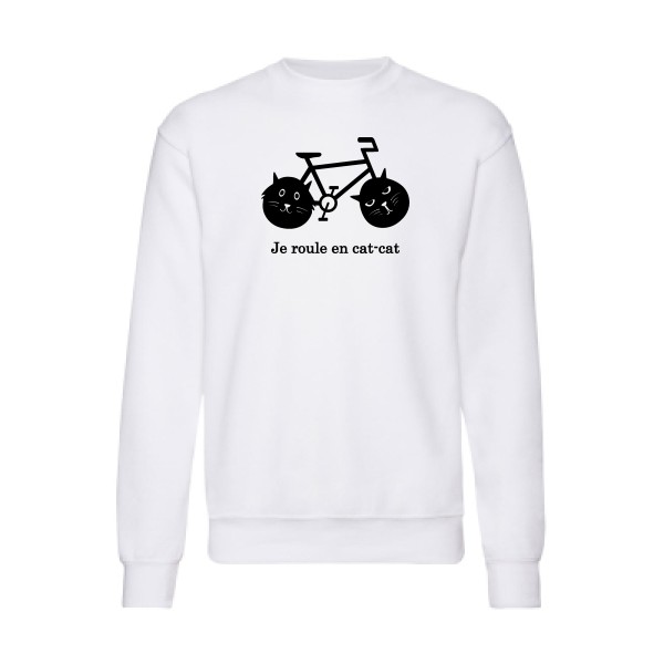 cat-cat bike - Sweat shirt humour velo - Thème t shirt  et sweat  original pour  Homme -