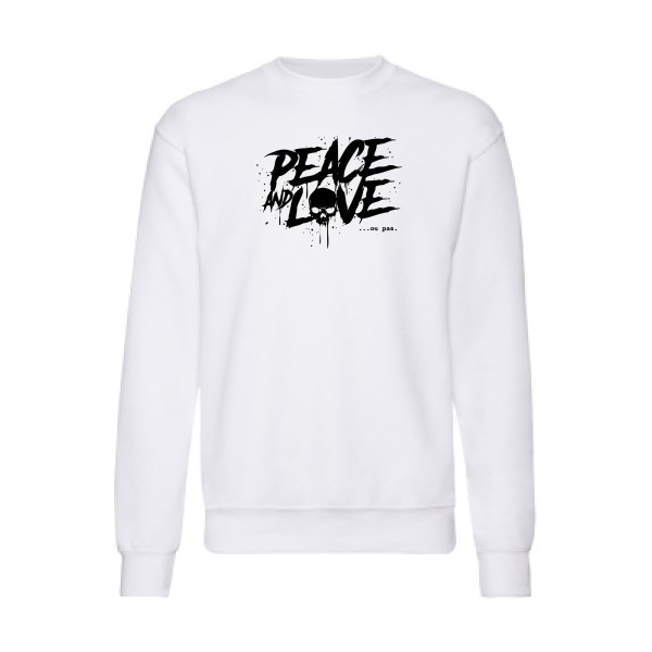 Peace or no peace - T shirt tête de mort Homme - modèle Fruit of the loom 280 g/m² -