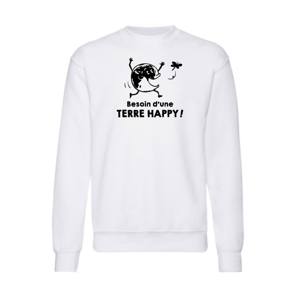  TERRE HAPPY ! - Tshirt message Homme - modèle Fruit of the loom 280 g/m²