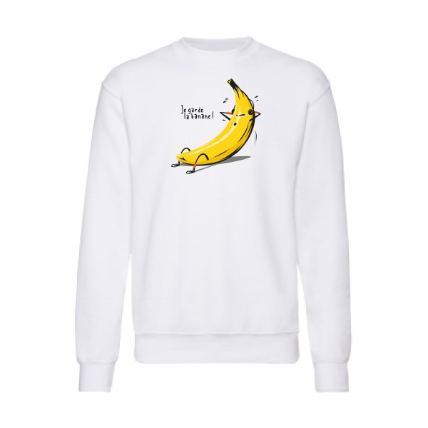 Je garde la banane ! - Sweat shirt drôle et cool Homme  -Fruit of the loom 280 g/m² - Thème original et drôle -
