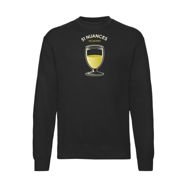 51 nuances de jaunes -  Sweat shirt Homme - Fruit of the loom 280 g/m² - thème t-shirt  humour alcool  -