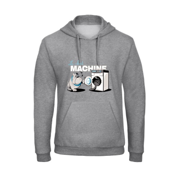t shirt parodie marque-Le Chat Machine-B&C - Hooded Sweatshirt Unisex -Homme