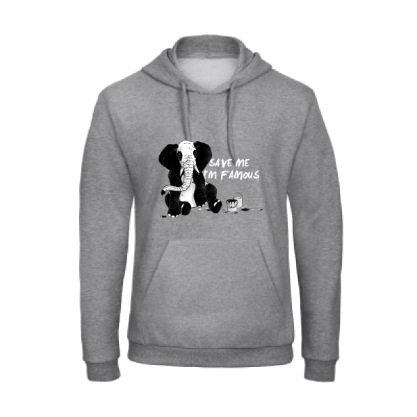 pandaléphant- Sweat capuche imprimé original -B&C - Hooded Sweatshirt Unisex 