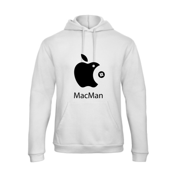 MacMan - Sweat capuche vintage pour Homme -modèle B&C - Hooded Sweatshirt Unisex  - thème retro et jeux videos -