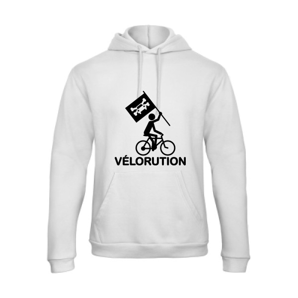 Vélorution- Sweat capuche Homme - thème velo et humour -B&C - Hooded Sweatshirt Unisex  -