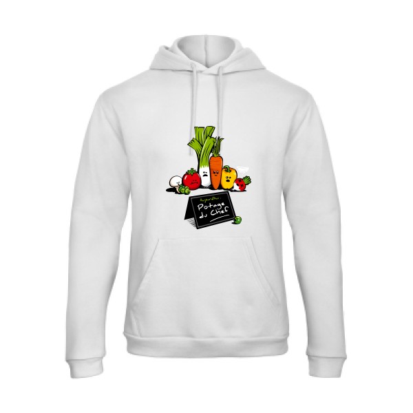Potage du Chef - Sweat capuche rigolo Homme - modèle B&C - Hooded Sweatshirt Unisex  -thème humour cuisine et top chef-