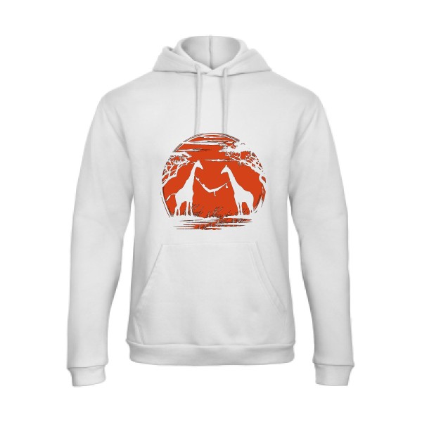 girafe - Sweat capuche Homme animaux  - B&C - Hooded Sweatshirt Unisex  - thème geek et zen