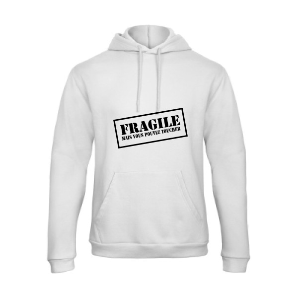 FRAGILE - Sweat capuche original Homme - modèle B&C - Hooded Sweatshirt Unisex  -thème monde -