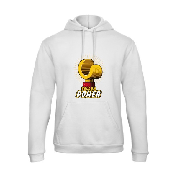 Yellow Power -Sweat capuche parodie marque - B&C - Hooded Sweatshirt Unisex 