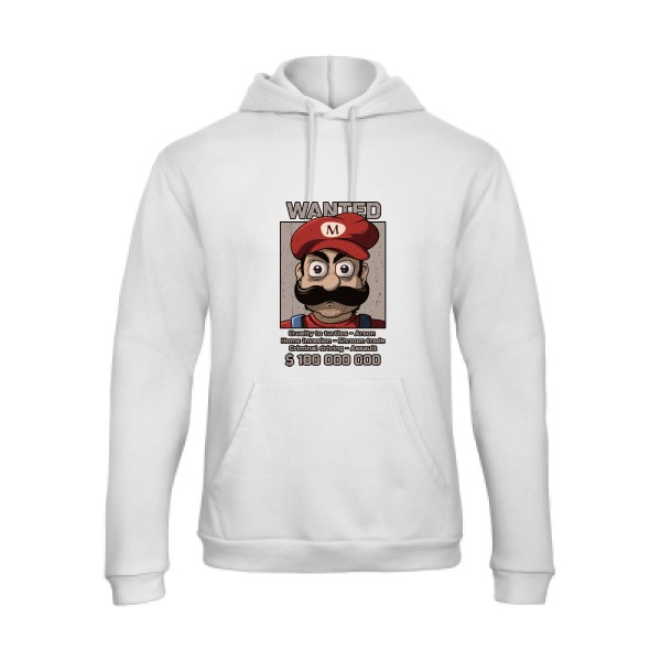 Wanted Mario-Sweat capuche Geek - B&C - Hooded Sweatshirt Unisex - Thème Geek -