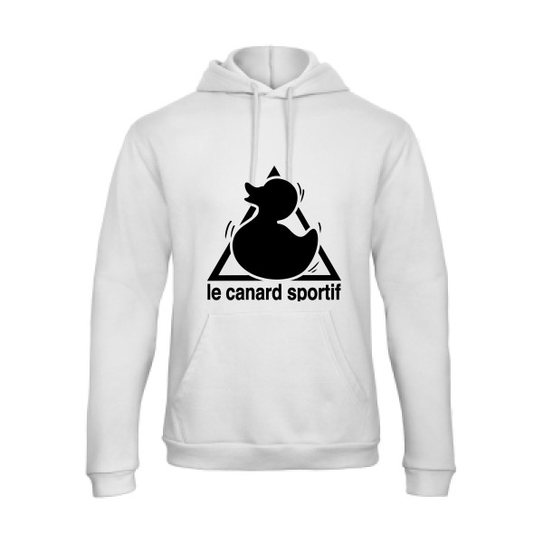 Canard Sportif -Sweat capuche humoristique - Homme -B&C - Hooded Sweatshirt Unisex  -thème  humour et parodie - 