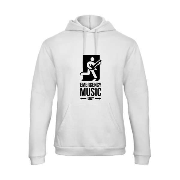 EMERGENCY - Sweat capuche  rock Homme - modèle B&C - Hooded Sweatshirt Unisex  -thèmehumour et musique -