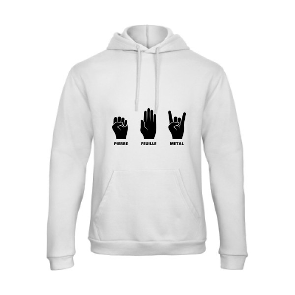 Pierre Feuille Metal - modèle B&C - Hooded Sweatshirt Unisex  - T shirt Homme humour - thème tee shirt et sweat parodie -