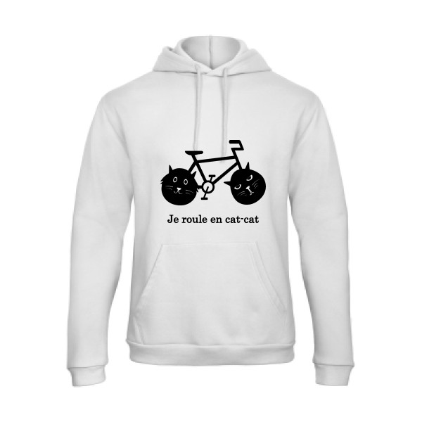 cat-cat bike - Sweat capuche humour velo - Thème t shirt  et sweat  original pour  Homme -