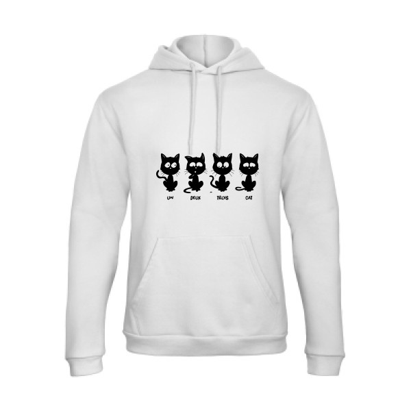 T shirt humour chat - un deux trois cat - B&C - Hooded Sweatshirt Unisex  -