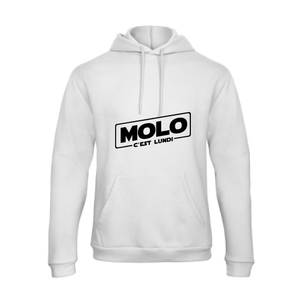 Molo c'est lundi -Sweat capuche Homme original -B&C - Hooded Sweatshirt Unisex  -Thème original-