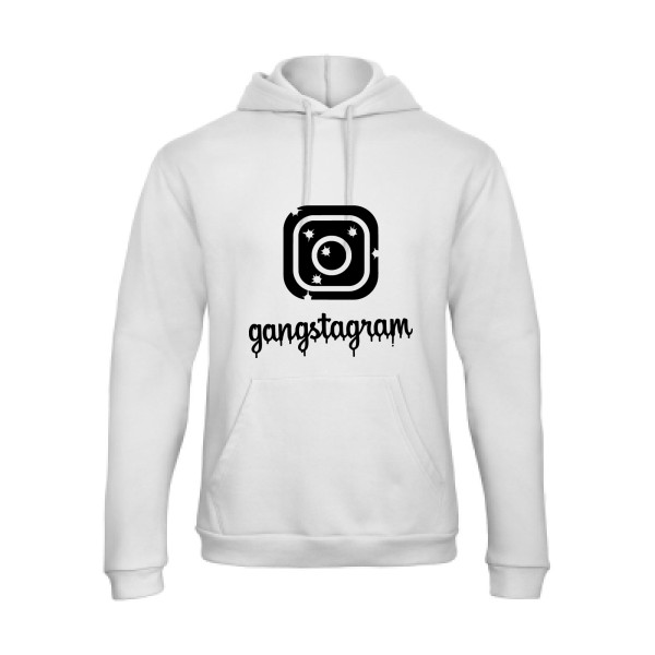 GANGSTAGRAM - Sweat capuche geek pour Homme -modèle B&C - Hooded Sweatshirt Unisex  - thème parodie et geek -