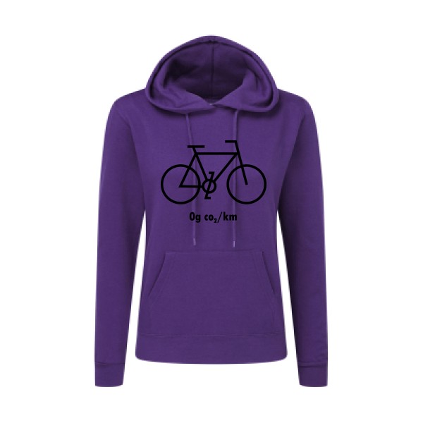 Zéro grammes de CO2-t shirt vélo humour-SG - Ladies' Hooded Sweatshirt
