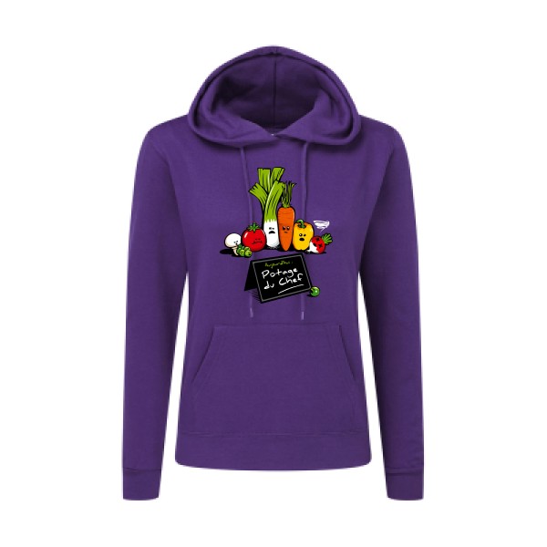 Potage du Chef - T shirt food - SG - Ladies' Hooded Sweatshirt