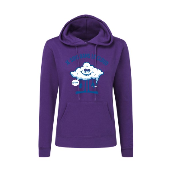 Cloud -T shirt Geek humour -SG - Ladies' Hooded Sweatshirt