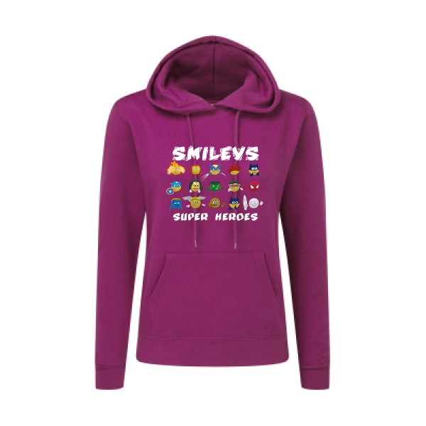 Super Smileys- Tee shirt rigolo - SG - Ladies' Hooded Sweatshirt -