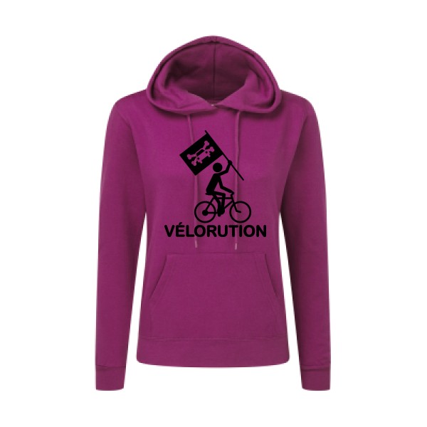 Vélorution- Sweat capuche femme Femme - thème velo et humour -SG - Ladies' Hooded Sweatshirt -