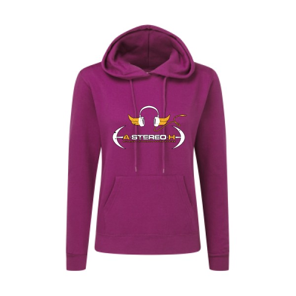 A-Stereo-H -Sweat capuche femme geek original Femme  -SG - Ladies' Hooded Sweatshirt -Thème geek et gamer -