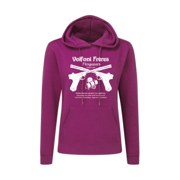 Volfoni Frère -Sweat capuche femme  Femme  vintage -SG - Ladies' Hooded Sweatshirt -thème  rétro et vintage - 