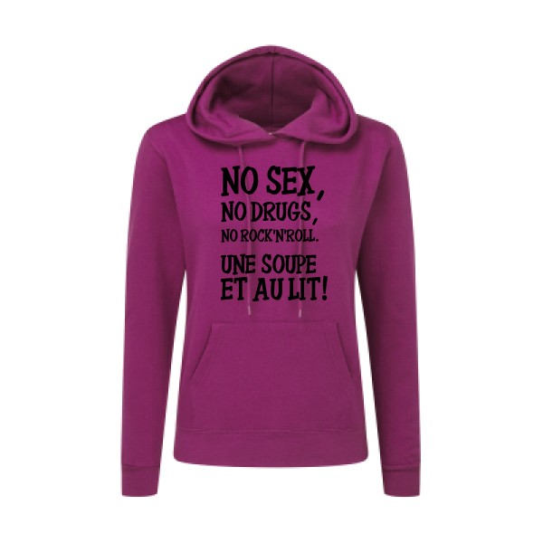 NO... - Sweat capuche femme  rock - modèle SG - Ladies' Hooded Sweatshirt -thème musique et rock'n'roll-