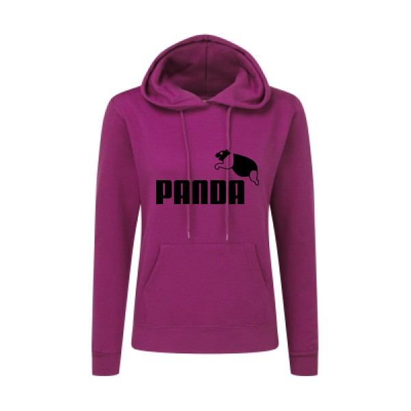 PANDA - Sweat capuche femme parodie pour Femme -modèle SG - Ladies' Hooded Sweatshirt - thème humour et parodie- 