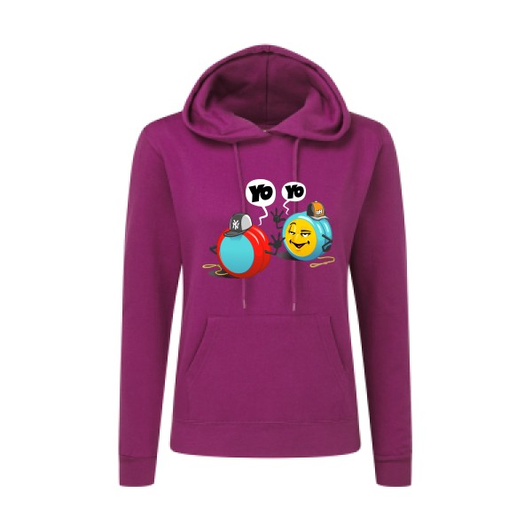 Yo Yo -Sweat capuche femme Geek Femme -SG - Ladies' Hooded Sweatshirt -thème  Geek -