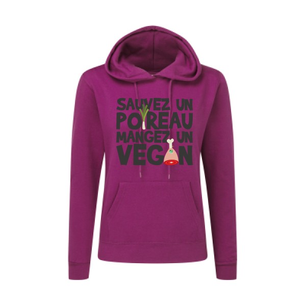vegan poireau -SG - Ladies' Hooded Sweatshirt - Tee-shirts message Femme -
