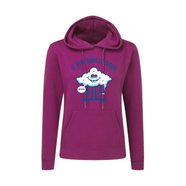 Cloud - Sweat capuche femme geek cool pour Femme -modèle SG - Ladies' Hooded Sweatshirt - thème Geek et gamers-