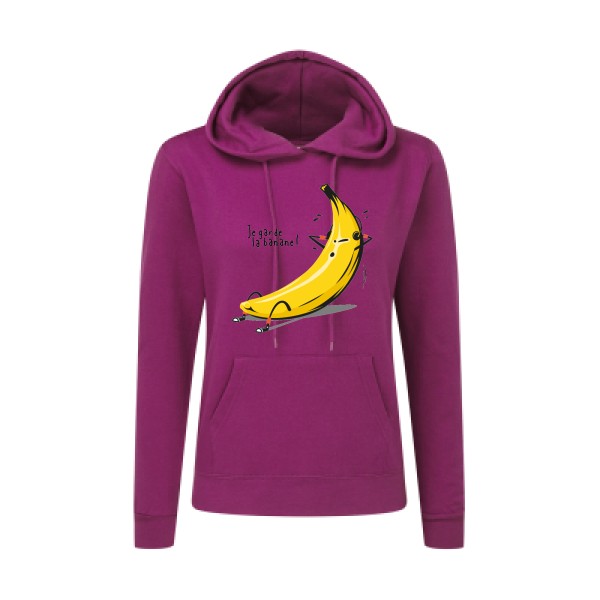Je garde la banane ! - Sweat capuche femme drôle et cool Femme  -SG - Ladies' Hooded Sweatshirt - Thème original et drôle -