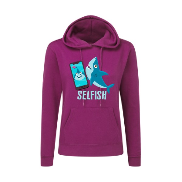 Selfish - Sweat capuche femme Geek pour Femme -modèle SG - Ladies' Hooded Sweatshirt - thème humour Geek -