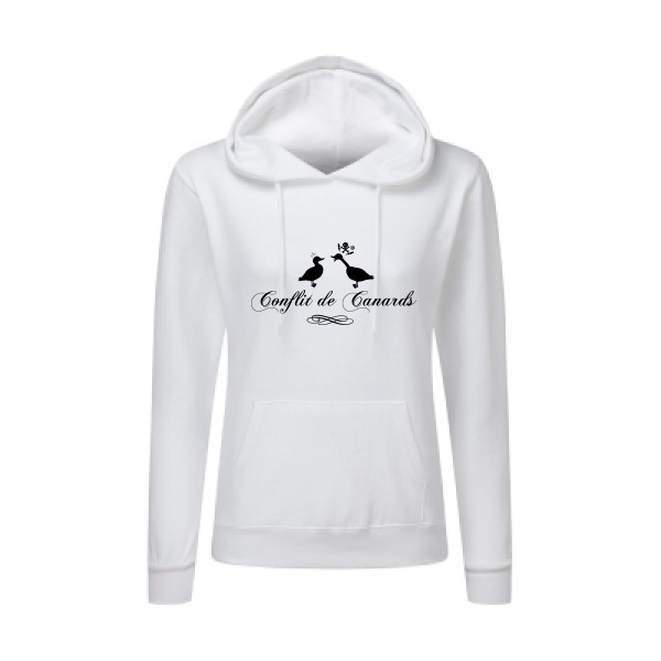 Conflit De Canards - Tee shirt humour noir Femme -SG - Ladies' Hooded Sweatshirt