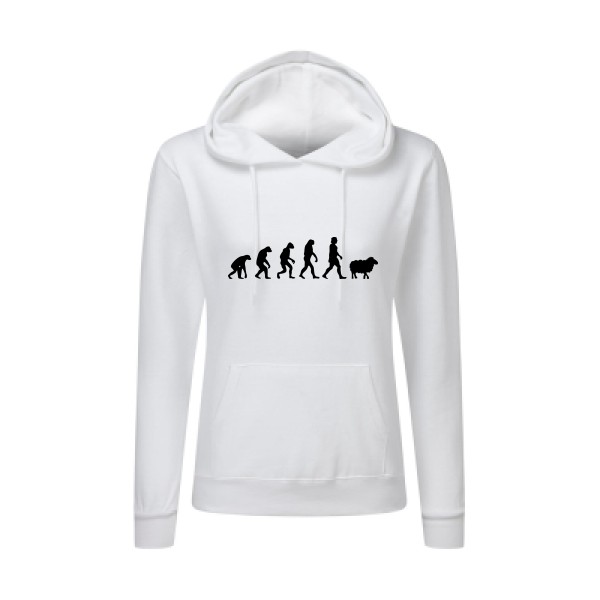 PanurgeEvolution - Sweat capuche femme évolution Femme - modèle SG - Ladies' Hooded Sweatshirt -thème humour -