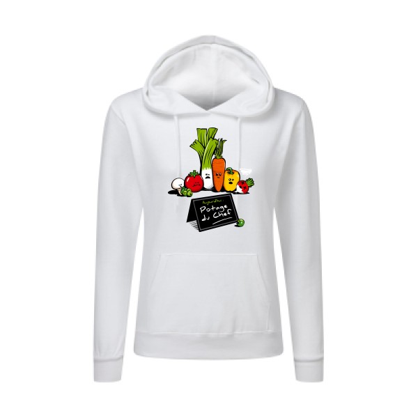 Potage du Chef - Sweat capuche femme rigolo Femme - modèle SG - Ladies' Hooded Sweatshirt -thème humour cuisine et top chef-