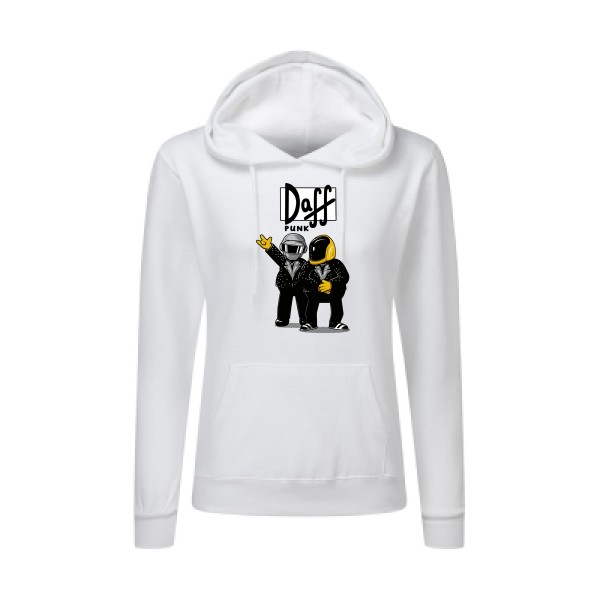 Duff Punk - Sweat capuche femme rétro Femme - modèle SG - Ladies' Hooded Sweatshirt -thème dj et  vintage -