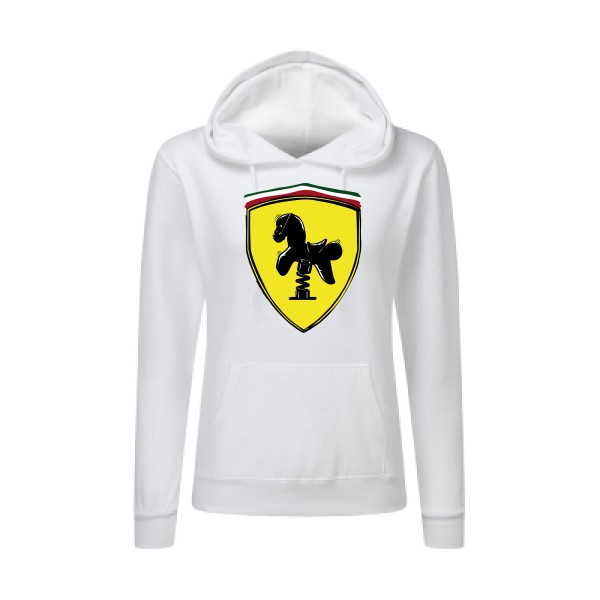Ferrari -Sweat capuche femme parodie pour Femme -SG - Ladies' Hooded Sweatshirt - thème  automobile - 