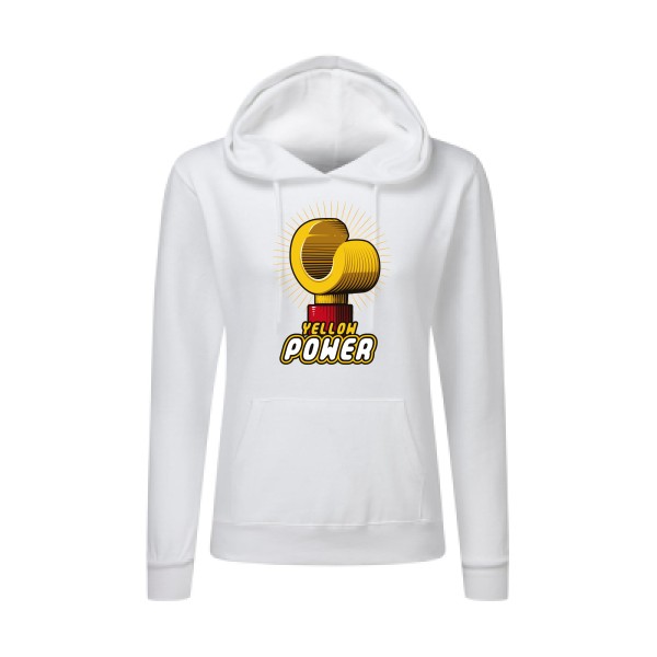 Yellow Power -Sweat capuche femme parodie marque - SG - Ladies' Hooded Sweatshirt
