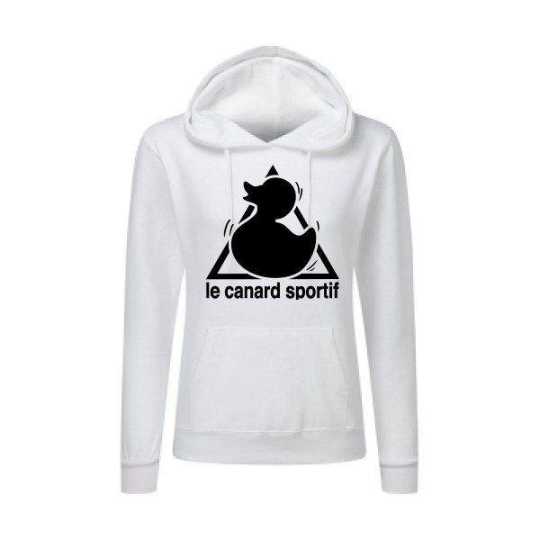 Canard Sportif -Sweat capuche femme humoristique - Femme -SG - Ladies' Hooded Sweatshirt -thème  humour et parodie - 