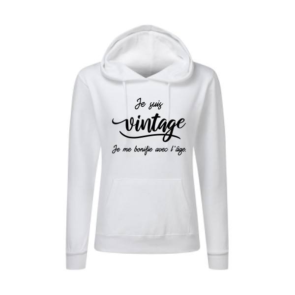 Je suis vintage  -Sweat capuche femme vintage Femme -SG - Ladies' Hooded Sweatshirt -thème  rétro et vintage - 