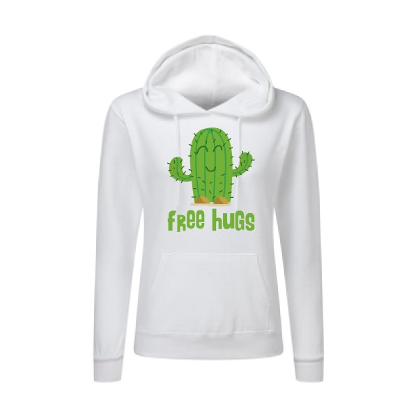 FreeHugs- Sweat capuche femme Femme - thème tee shirt humoristique -SG - Ladies' Hooded Sweatshirt -