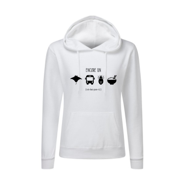 REBUS- T shirt rigolo- modèle SG - Ladies' Hooded Sweatshirt - 